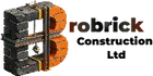 Official logo for Brobrick Construction Ltd, featuring a 3D letter B built with grey and orange bricks and steel beams.